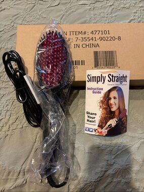Pink Ceramic Hair Straightening Brush new in box